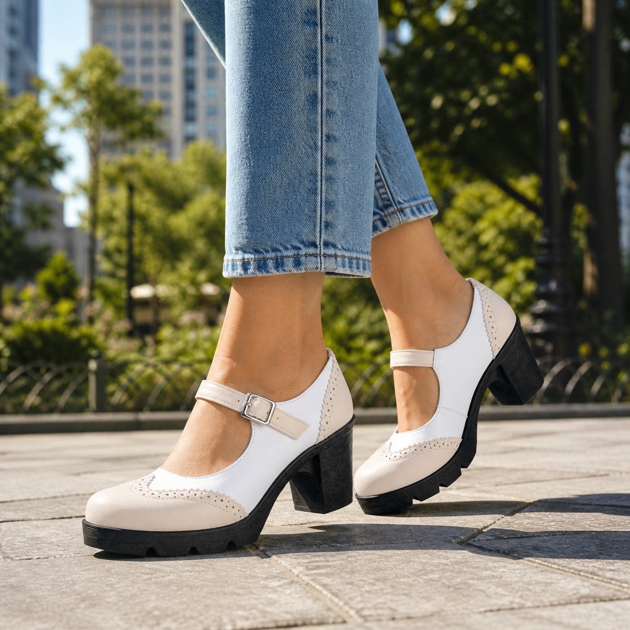Colette Contrast Mary Jane Heels