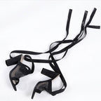 Valentina Lace-Up Mesh Heels