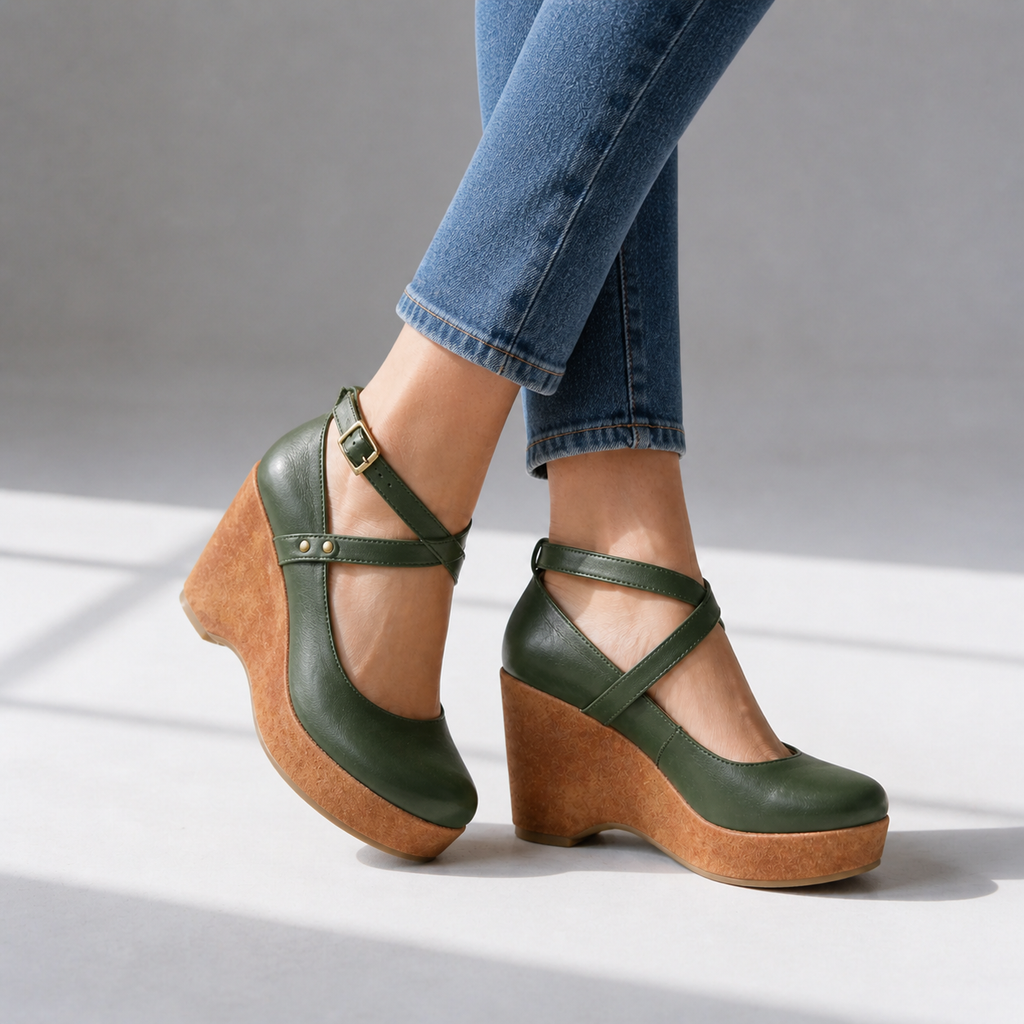 Camille Cross-Strap Wedges