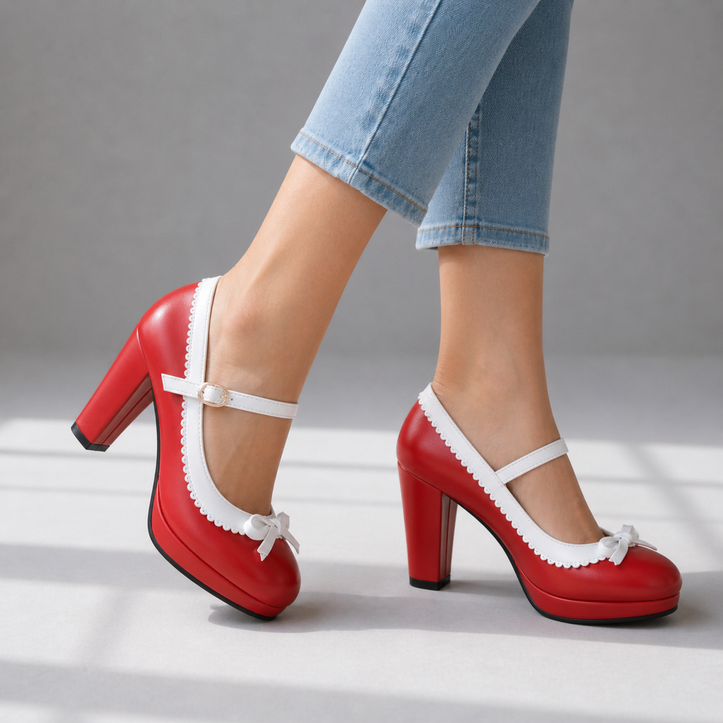 Luna Bow Mary Jane Heels - Sienna Rue
