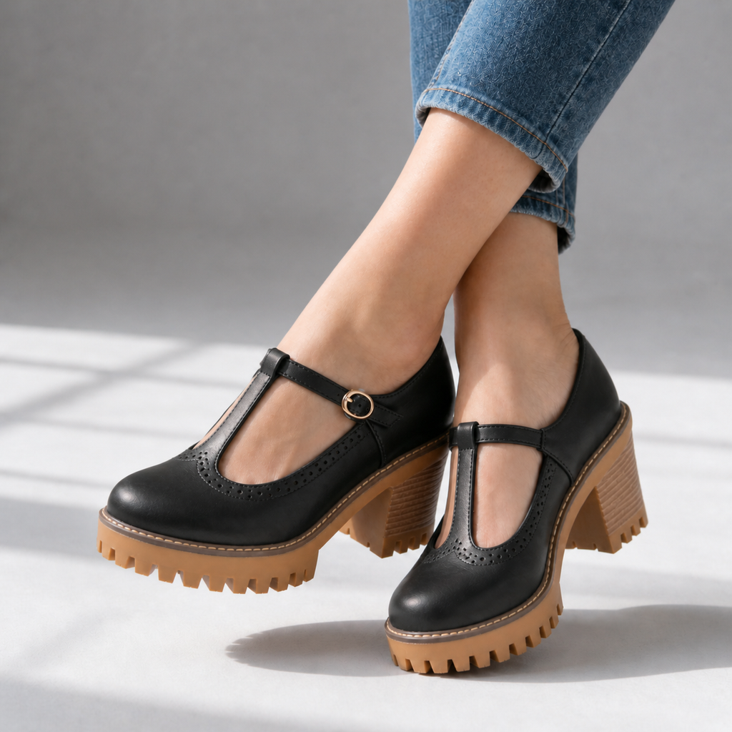 Elodie T-Strap Platform Heels