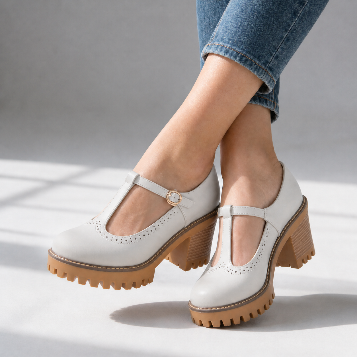 Elodie T-Strap Platform Heels