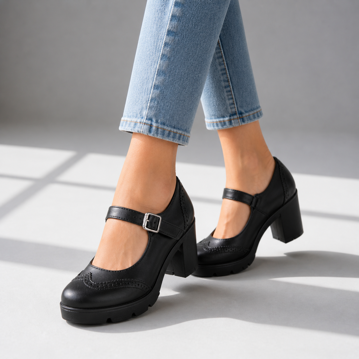 Colette Contrast Mary Jane Heels