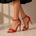 Rosalie Crystal Satin Heels
